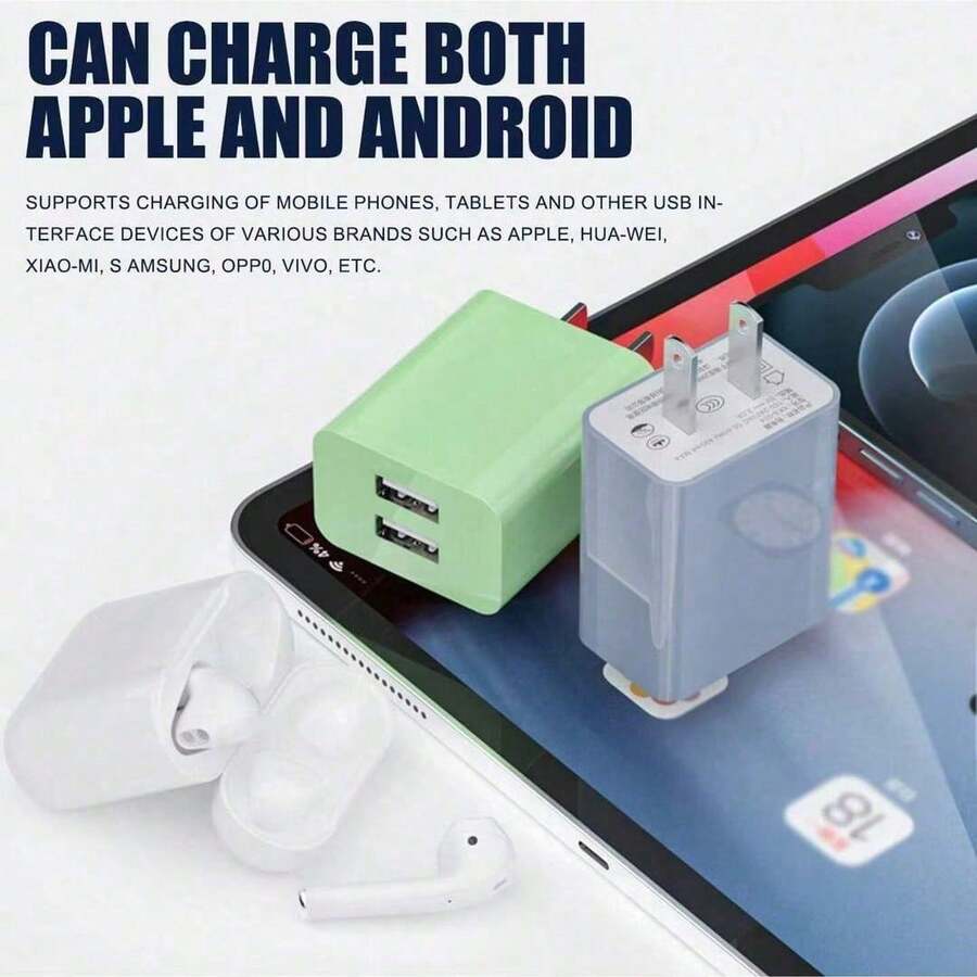 12W 热销春夏新款马卡龙双 USB 快速充电器，广泛兼容 17 Pro Max/17 Pro/17 Plus/17 系列，兼容三星和其他主流设备，是家庭、办公室和旅行使用的理想之选。 - 美規A型插(110-127V) - 查看 1