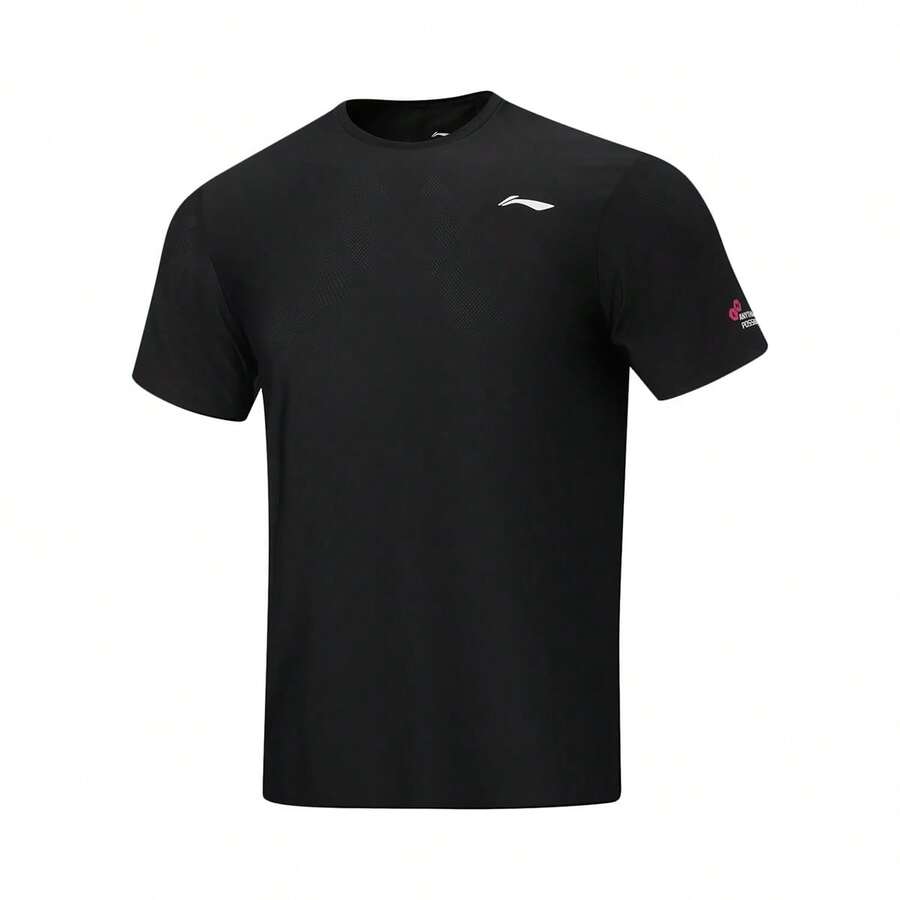 LI-NING Men's Cooling Quick-Dry T-Shirt ATSW165, LN FAST DRY Breathable Training Tee ATSW165 - 黑色 - 查看 1