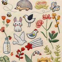 Water-Soluble Embroidery Pattern Stabilizer, Suitable For Handmade Sewing Enthusiasts, Floral Plant And Animal Pre-Printed Self-Adhesive Non-Woven Fabric Embroidery Pattern - A283 - View 7