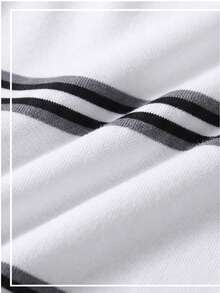 2pcs/Set Young BoySummer Striped Round Neck Short Sleeve T-Shirt And Shorts - Multicolor - View 5