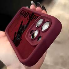 Fundas para teléfono  Red God's Plan. Compatibles con , Apple, VIVO, OPPO, , Transsion, ,  y Honor. Fabricadas en silicona TPU, ofrecen protección contra golpes y caídas. - Burdeos - Ver 5