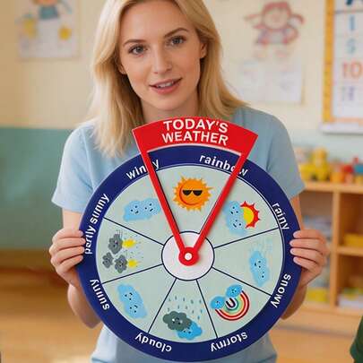 Daily Weather Learning Wheel, Felt Weather Dial, Educational Toy Suitable For Home And Classroom, Busy Board, Classroom Decor, Birthday Gift