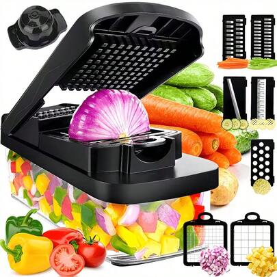 13 In 1 Original Professional Vegetable Slicer - Vegetable Slicer And Screw Machine, Food Slicer With Container, Fruit Slicer, Kitchen Utensils And Accessories, Household Essential Manual Kitchen Tool Kit, Suitable For Potatoes, Carrots, Cucumbers, Meal Preparation, Efficient Slicer, Compact Design, Busy Mothers, Cucina,Cucina Accesori,Grattugia Formaggio,Taglia Verdure Cucina,Tritatutto Da Cucina,Affetta Verdure,Mandolina Per Verdure,Taglia Verdure, Kitchen Gadgets