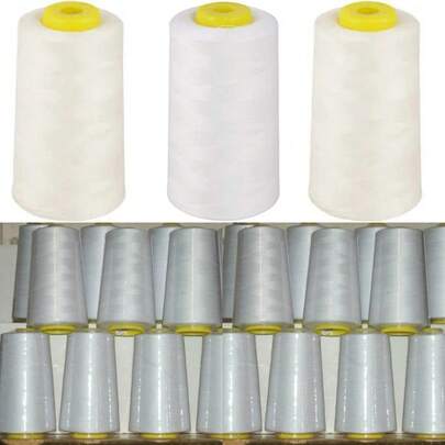 White Overlockg Sewg Mhe Polyester Thread 5000yd -100 Cones -