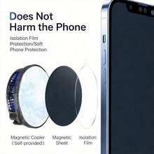 New Magnetic Phone Cooling Pad, Heat Dissipation Sticker Suitable For Gaming Cooling Fan, Compatible With IPhone, Phones, Phone Holder - Multicolor - View 2