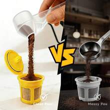 1/2 buah Sendok Takar Kopi & Corong untuk Kapsul Kopi Isi Ulang, Sendok Takar Kopi Kapasitas 2 Sendok Makan, Sendok Takar dengan Corong untuk Kopi Bubuk, Bubuk Protein, Teh - transparan - View 10
