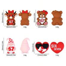 4 hạt silicon thời trang 67cm, hình gấu đôi và trái tim dễ thương, dùng để tự làm vòng tay, vòng cổ, phụ kiện túi xách và đồ thủ công sáng tạo. - Nhiều màu - Xem 7