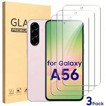 Bộ 3 miếng dán màn hình cường lực chống sốc cho điện thoại Android, tương thích với Samsung Galaxy A56 5G A05 A05s A06 A16 A17 A54 A54 5G A55 5G A56 A70, phủ toàn màn hình, chống trầy xước, không bọt khí, dễ dàng lắp đặt. Quà tặng Ngày của Mẹ. - Trong sáng - Xem 6