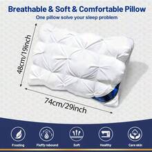 2pcs 3D Designed Hotel Quality Bed Pillows, Moisture Absorbing Breathable Pillow For Deep Sleep, Relaxing Sleep, Suitable For Living Room Bedroom & RV, 5 Colors Available - Blue - View 3