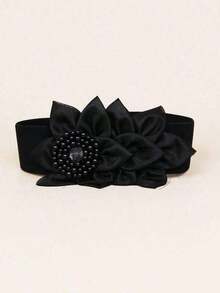 Boho Elegant Beaded Decor Tape Belt For Coats And Dresses Halloween Summer, School Fall, Autumn, Halloween CAT4 - Black - View 1