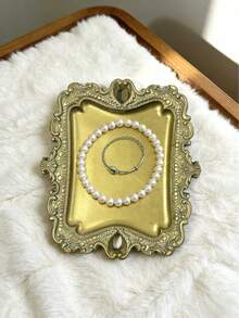 Vintage Gold Jewelry Tray, Rustic Style Ring Dish, Bronze Earring & Necklace Tray, Cute Small Jewelry Dish, Home Decor Gift, Mini Jewelry Display Stand, Gift For Her - Multicolor - View 10