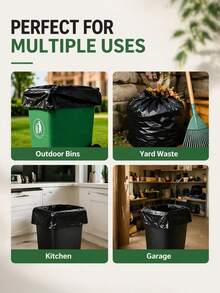 Extra Large Heavy-Duty Trash Bags – Strong Garbage Bags For Home, Garden & Outdoor Cleaning - Black - View 6