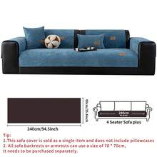 1pc Solid Color Waterproof Sofa Cover, Leather Label Design, Anti-Slip Backing, Pet-Friendly Non-Shedding Sofa Protector, Suitable For Bedroom, Living Room, Office Home Decor, Fits Single, Loveseat, 3-Seater, 4-Seater And Sectional Sofas - Multicolor - View 24