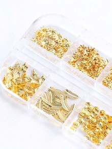 1 Box 12 Grids Alloy Ocean Jewelry Decorations - Seashells, Conches, Starfishes, Seahorses, Pearls, For Nail Art Design, Handcraft, Jewelry Making, Nail Art Supplies - Multicolor - View 7