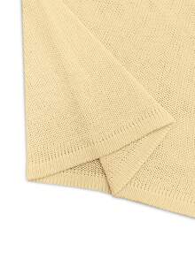 Women's Casual Vacation Versatile Minimalist Loose Comfortable Solid Color Knit Sweater, Off-Shoulder, Spring/Summer - Apricot - View 9