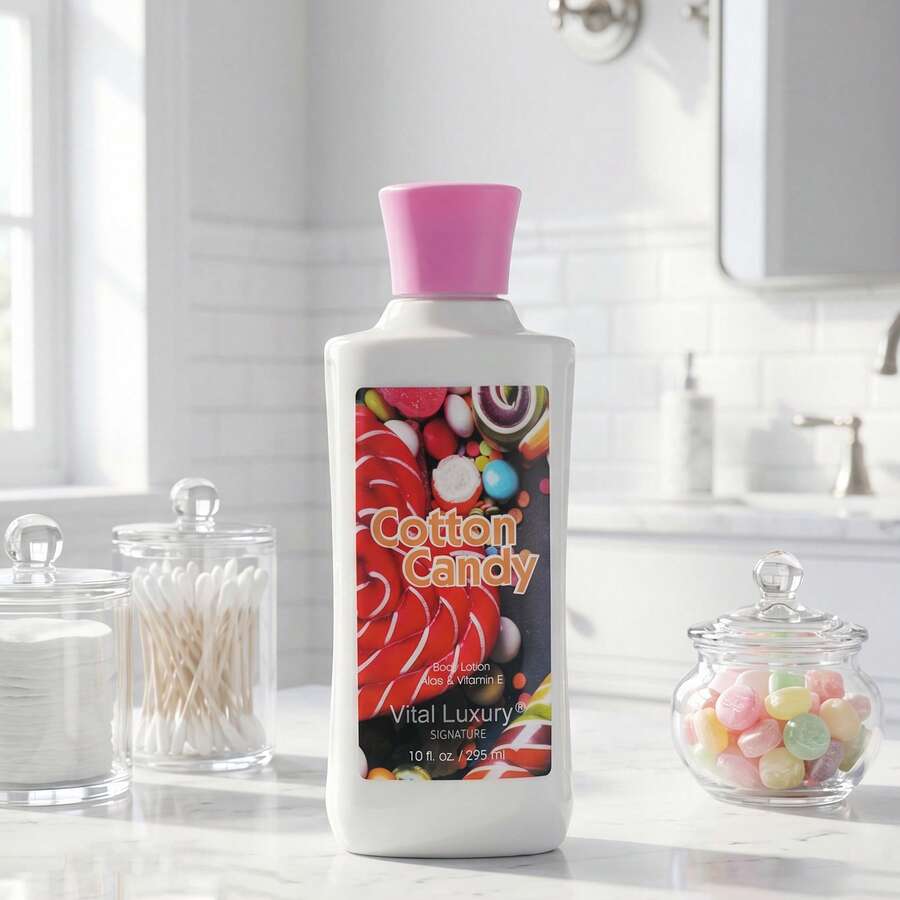 Vital Luxury ® (Sweet And Marshmallow Aroma) 10FL.OZ/295ML Body Lotion, Rich In Aloe Vera And Vitamin E, Daily Moisturizing Cream And Body Lotion, Suitable For Men And Women, Wedding Season, Graduation Season Travel Gifts - 棉花糖 - 查看 1