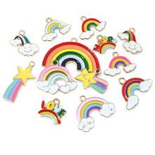12pcs Rainbow Charms Pendant For DIY Necklace Bracelet Earrings Crafts Jewelry Making Accessories Findings - Rainbow - View 3