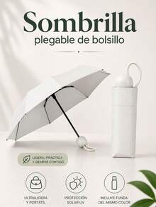 Mini Capsule Umbrella Pocket Portable Folding Umbrella Business 19 Inch - Light Grey - View 1