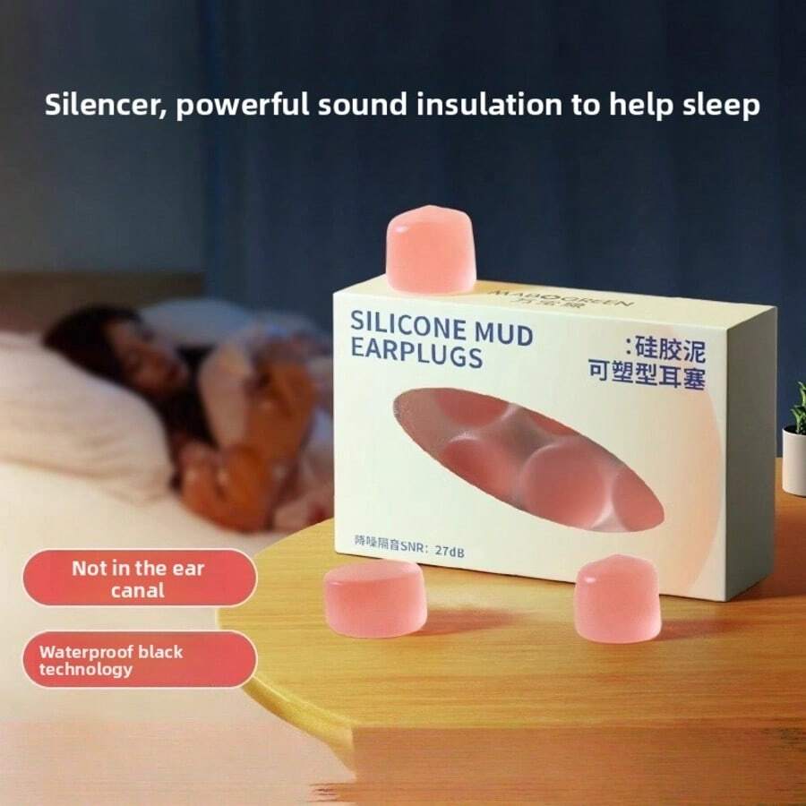 6 nút bịt tai silicon chống ồn tái sử dụng, được thiết kế để ngủ và cách âm, thoải mái và có thể tái sử dụng.