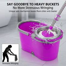 Spin Mop, Mop And Bucket Set, Floor Cleaning System, Hands-Free Wringing Mop, Microfiber Mop, 360 Rotating Mop, Hardwood Floor Mop, Tile Floor Cleaner, Laminate Floor Mop, Compact Mop Bucket, Replacement Mop Heads, Home Cleaning Supplies - A - Xem 2