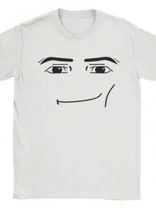 Anime Robot Robloxs Face T-Shirts Funny Shirt Graphic Tees Crew Neck Short Sleeve T Shirts Women Clothing Harajuku T Shi - trắng - Xem 1