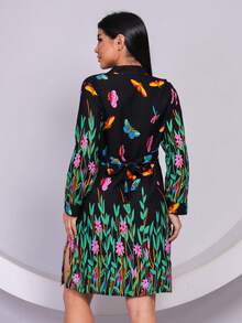 Printed  Long-Sleeved Shirt - 黑色 - 查看 7