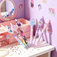 6pcs K-Pop D-Emon Hunter Cartoon Pattern Retractable Pen Set, Random Styles, Suitable For Classroom Rewards And Holiday Gifts - Multicolor - View 5