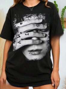 Camiseta Básica Retro Mexicana de los 90 de Junook, Camiseta Bootleg de  Fan con Junook Cubriéndose los Ojos, Camiseta Vintage de Junook, Regalo Retro de Música de Junook, Regalo para Fan de , Camiseta informal de moda con estampado creativo para mujer, de manga corta y cuello redondo, para primavera y verano. Camiseta de Fiesta para Mujer, Top de Celebración Festiva, Estilo Urbano Vintage, Unisex, Holgada, de Algodón, Manga Corta, Cuello Redondo, Nuevo Lanzamiento. - Negro - Ver 6