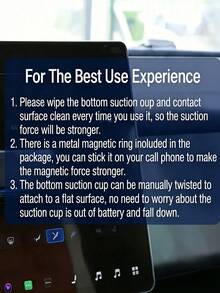 360°可旋轉磁吸式車用手機支架，可調節真空吸盤磁吸手機架，免持手用，適用於車內、健身房、鏡面及光滑表面，適合所有智慧型手機，旅行與車用必備配件 - D+ - 查看 4