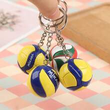 1pc Fashion PVC Volleyball Key Chain, Business Volleyball Gift, Beach Ball Sports Athlete Keyring For Men And Women School Car Accessories Cute Goth Y2k Halloween Accessories Teachers Day Gifts For Mother, Father, Graduation, And Teacher - Multicolor - View 4
