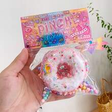 1pc Donut Soft Squeeze Toy, Slow Rebound Stress Relief Squishy, Mood Soothing & Pressure Relieving Fun Item - one-size - View 6