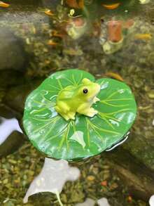1個蓮花園浮動青蛙裝飾，樹脂慵懶青蛙雕像，適用於池塘、游泳池、庭院、戶外裝飾，可愛青蛙雕像禮物送給青蛙愛好者 - 多色 - 查看 4