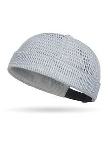 1pc Solid Color Brimless Cap, Fashionable Versatile Polyester Fiber Breathable Mesh Hat, Suitable For Outdoor Sports, Fishing, Daily Wear - Multicolor - View 15