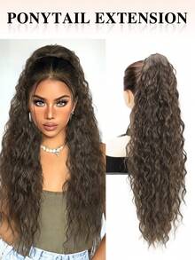 Tóc nối đuôi ngựa dài 26 inch có dây rút, trông tự nhiên, làm từ sợi tổng hợp chịu nhiệt, kiểu tóc thời trang dành cho nữ sử dụng hàng ngày. - Nhiều màu - Xem 14