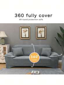 1pc Solid Color Milk Silk Stretch Sofa Cover, Modern All-Season Full Coverage Sofa Slipcover, Pet-Friendly Machine Washable Sofa Protector, Pet-Friendly Home Decor, 1-Seater, 2-Seater, 3-Seater, 4-Seater - Light Grey - View 5