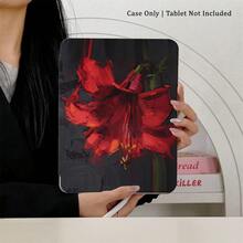 1 chiếc ốp lưng máy tính bảng in hình hoa đỏ trừu tượng, xoay 360°, có khe cắm bút, chân đế từ tính đa góc và chức năng tự động tắt/mở màn hình, tương thích với iPad Pro/Air, , Pad 5/6/7, Oppo Pad, Matepad, Vivo Pad, Honor Pad, Xiaoxin Pad. - Nhiều màu - Xem 2