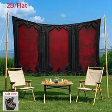 2D Flat, Top Choice [1pc Of Vintage Backdrop Fabric] VintageStyle In Black And Red, 1pc Of Flat Design Backdrop Fabric Suitable Parties, Living Rooms, Offices, Bars, Cafes, Home Decor, Midsummer Festival - 1pc - 查看 11