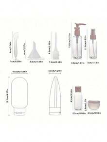 11Pcs Travel Refillable Bottle Set Spray Lotion Shampoo Shower Gel Tube Bottling Cosmetic Empty Liquid Container Portable Tool Refill Travel Bottles For Bathroom For Travel For Outdoor For Business Leakproof - Hồng - Xem 9