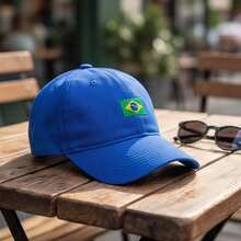 Made In Brazil 2026 World Cup Cap With Embroidered Flag, Adjustable, Women's/Unisex, Cheap - Brazilian Flag - View 1