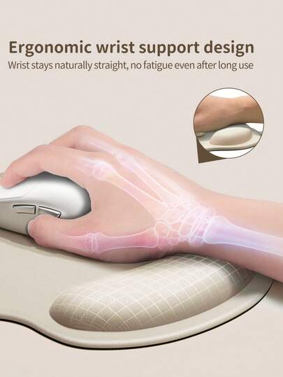  HP Ergonomic Mouse Pad With Memory Foam Wrist Support, Pain Relief Wrist Rest, Non-Slip PU Base, Soft Mouse Mat For Office Work & Gaming