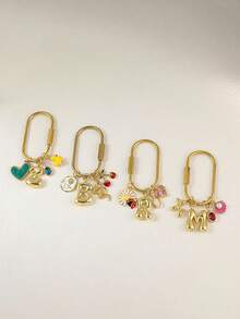 Custom Keychain, Personalized Bag Charm, Initial And Birthstone Keychain, Handbag Accessory, Bridesmaid Gift, Christmas Gift For Her - Multicolor - View 8