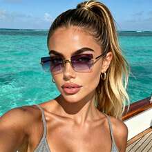 5 Pairs New Women's Retro Frameless Rectangular Personalized Charm Fashion Sunglasses, Suitable For Outings, Beach Holidays - Multicolor - View 5