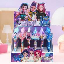 Hasbro 6 Stück K-Pop D-Emon Hunter Cartoon Muster Retraktionsstifte Set, zufällige Stile, geeignet als Klassenraumbelohnung und Urlaubsgeschenke - Verschiedenfarbig - Übersicht 4