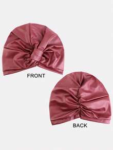1pc Women's Retro Square Leather Headscarf, Suitable For Daily Use - Blue Gray - View 4
