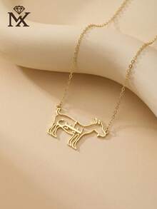 Dây chuyền tên tiếng Ả Rập cá nhân hóa với mặt dây chuyền Hồi giáo • Dây chuyền tên tiếng Anh tùy chỉnh • Mặt dây chuyền hình cừu và trăng bằng thép không gỉ • Quà tặng trang sức Eid & Ramadan cho phái nữ • Trang sức tối giản phong cách Trung Đông - Kiểu 1 - Xem 5
