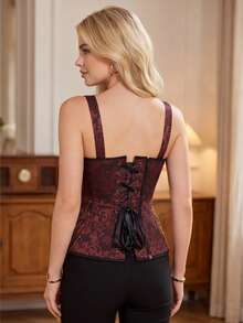 Corset Top Steampunk Pirate Corset For Women Renaissance Gothic Bodice Corsets - 棕色 - 查看 3
