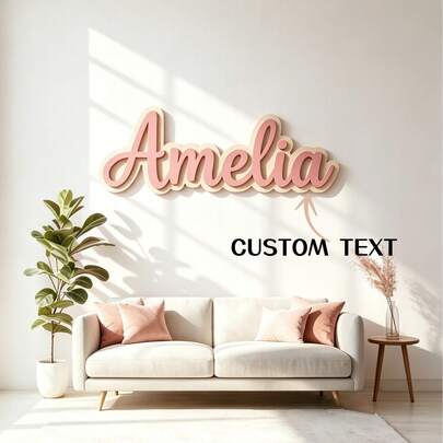 1pc Personalized Double-Layer Acrylic Creative Letter Design Nameplate, Cloud-Shaped Custom Wall Decor, Available In 15/20/30/40/50cm & Multiple Colors, Boho Home & Bedroom Decoration, Ideal Housewarming & Wedding Gift