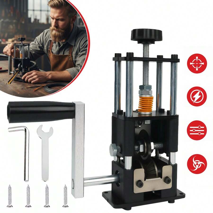Elektrischer Kabelabisolierer 1-25 Mm Mit Federverstellung – Kabelentmantelungsmaschine Für Sauberes Schälen Von Einzel- & Mehrfachleitungen, Inklusive Auffangbehälter Für Schrott - A - Übersicht 1