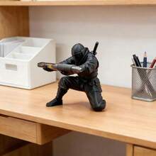 1pc 3D Printed Warrior Pen Holder Desk Organizer, Suitable For Ballpoint Pens And Fountain Pens, Stable Non-Slip Desktop Storage, Minimalist Samurai Style Decor, Great Birthday/Holiday Gift, Pen Holder, Pencil Holder - A - View 5