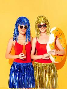 2026 New Vibrant Rainbow Tassel Bob Wig For Women - Heat Resistant Synthetic Wigs With Breathable Plastic Wig Cap, Perfect For Rave, Cosplay, Halloween & Makeup Events - Lightweight & Fashion Style - Multicolor - View 5